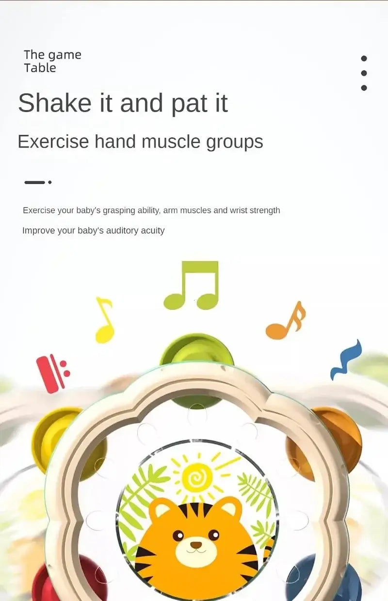 Montessori 3-in-1 Baby Drum Toy – Interactive Musical Learning Center - Poppix