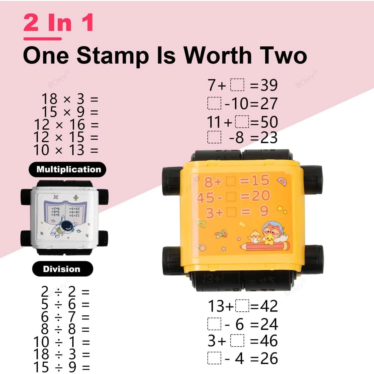 2-in-1 Digital Math Roller Stamp – Rapid Addition & Subtraction Practice