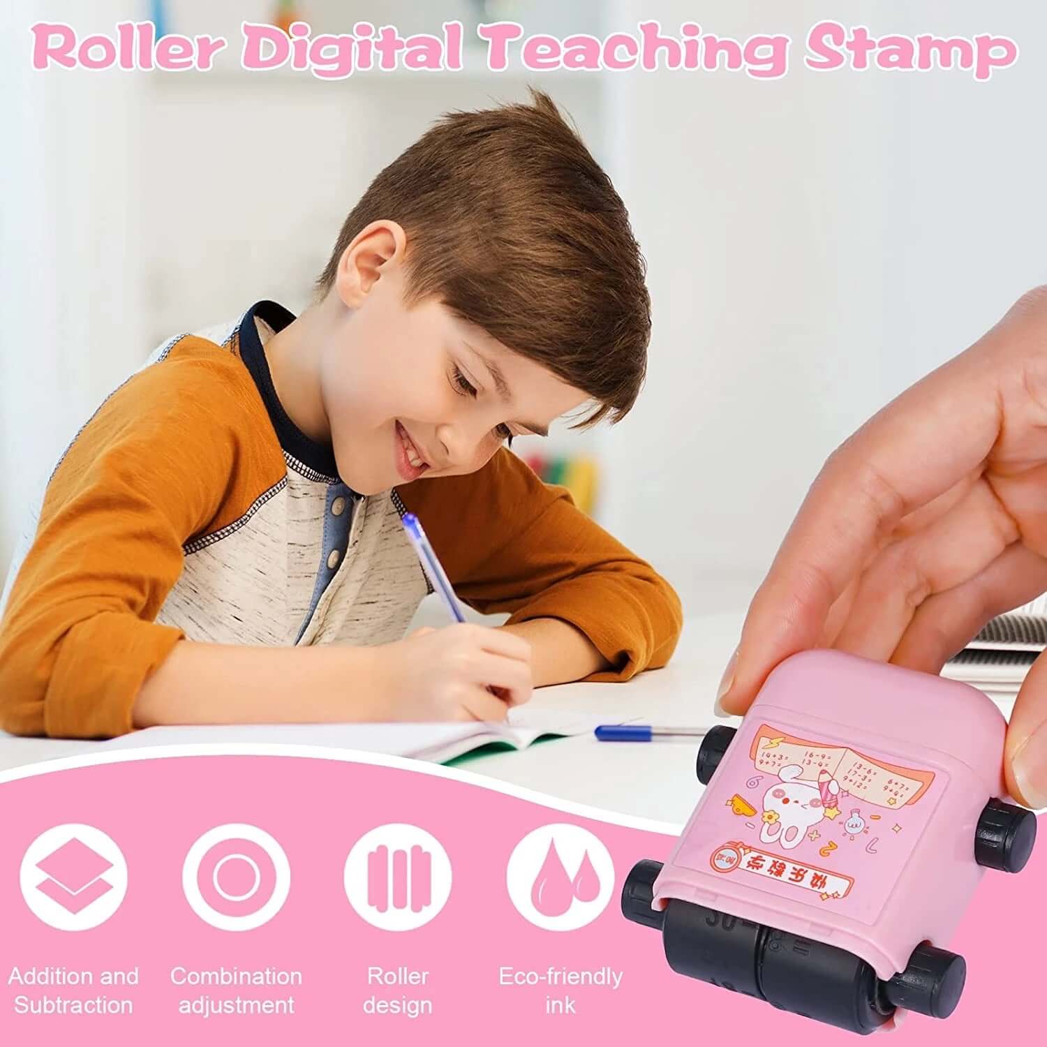 2-in-1 Digital Math Roller Stamp – Rapid Addition & Subtraction Practice