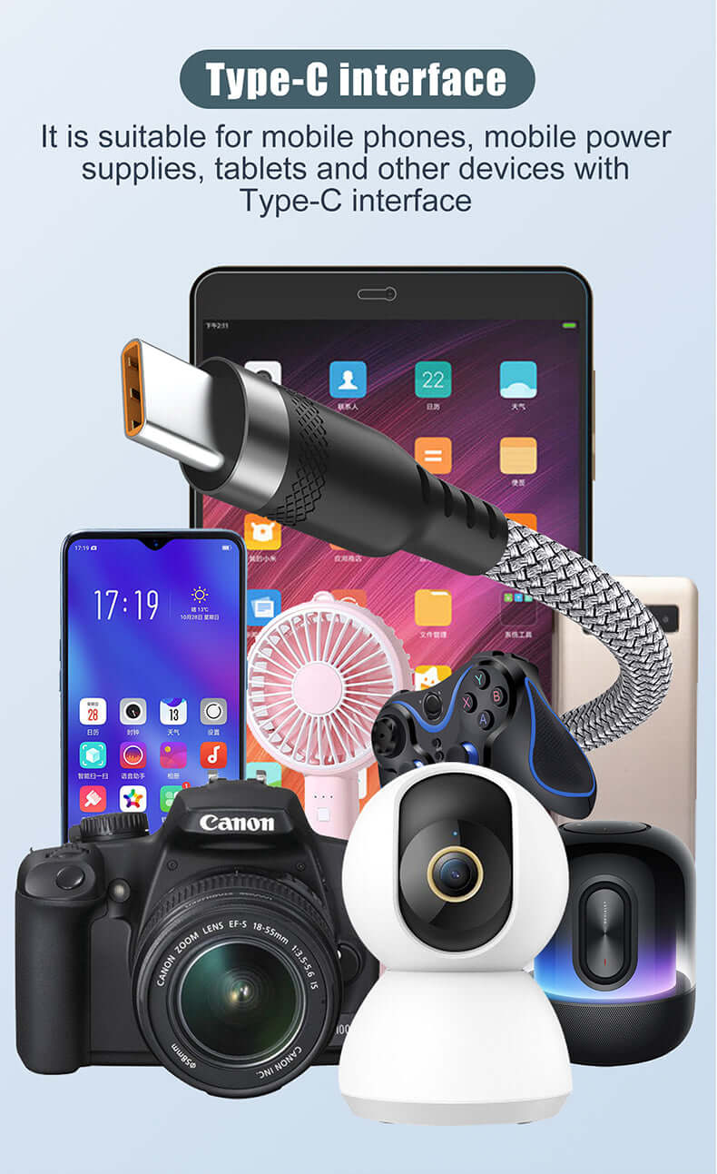 6A Super Fast Charging USB-C Cable (1m–8m) – Heavy Duty Data Sync Cord