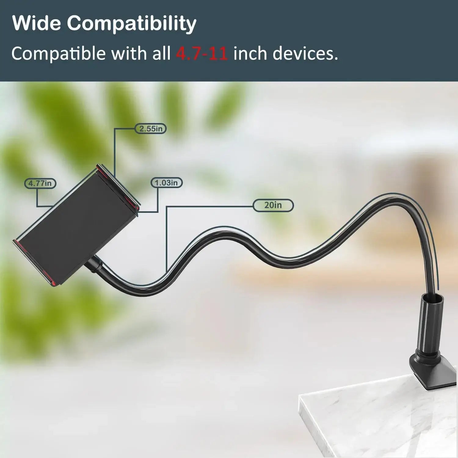 Universal Gooseneck Phone & Tablet Mount – 360° Flexible Lazy Arm Bed Stand