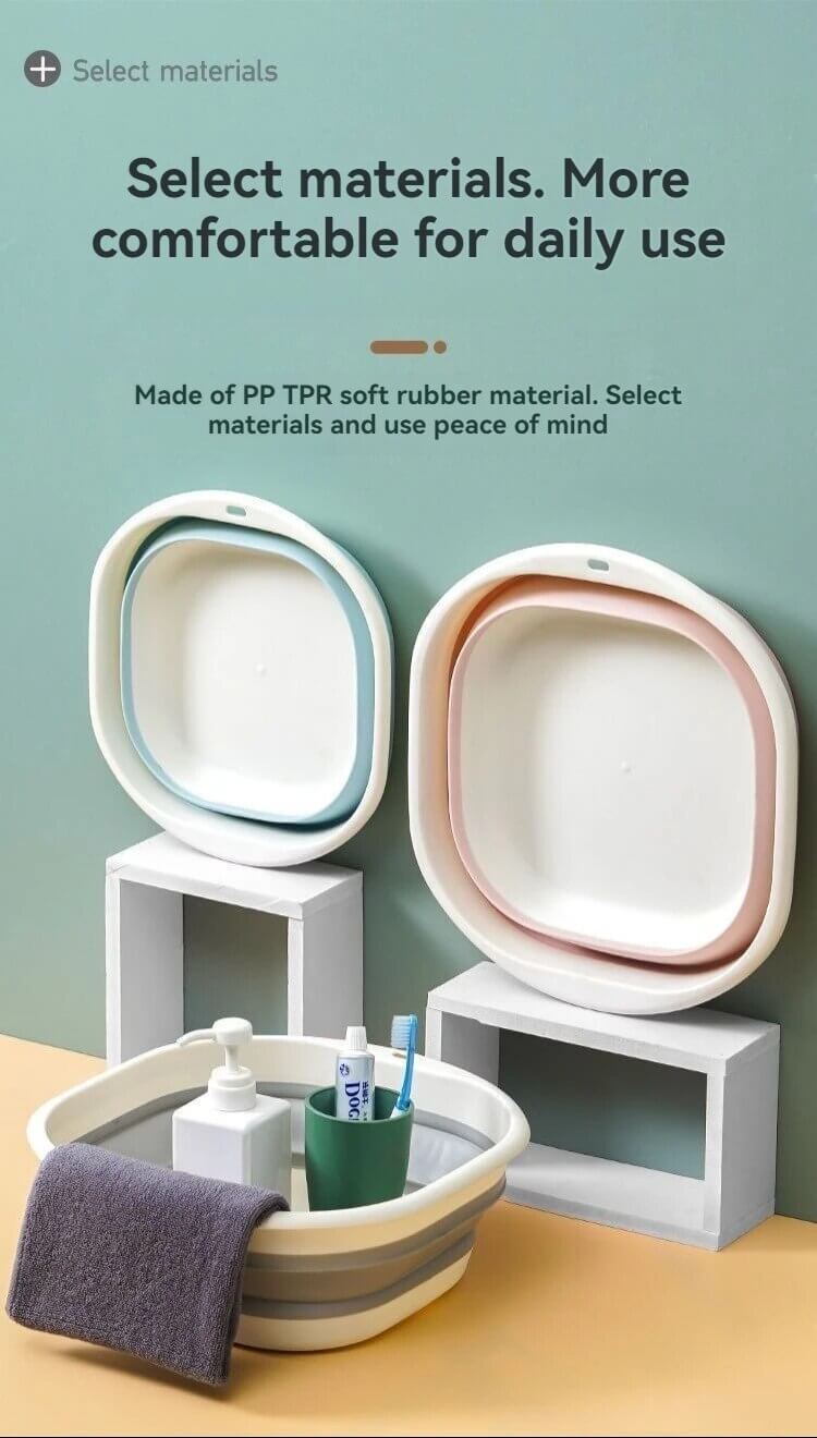 Collapsible Foot Soaking Basin – Portable Space-Saving Foot Spa Tub