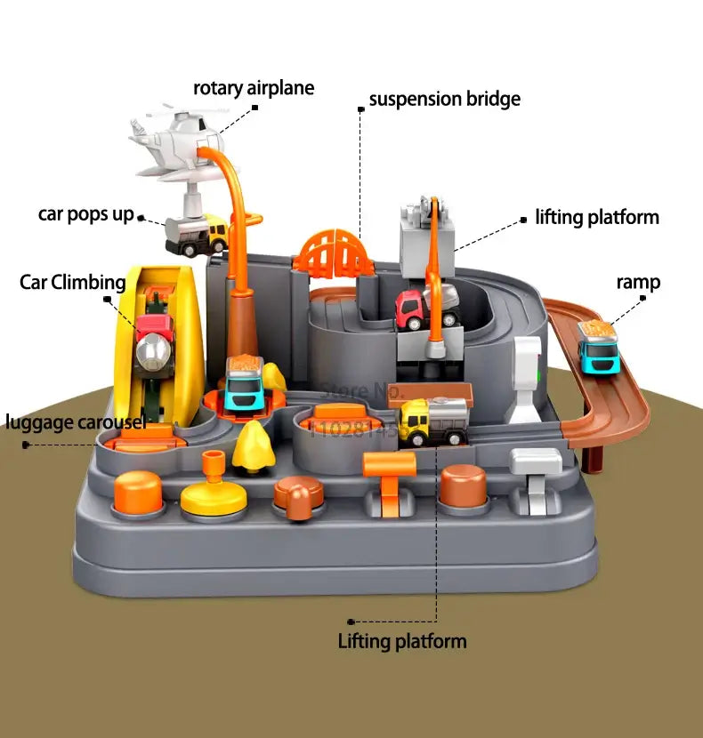 Kids City Rescue Track Adventure – Mechanical STEM Educational Toy - Poppix
