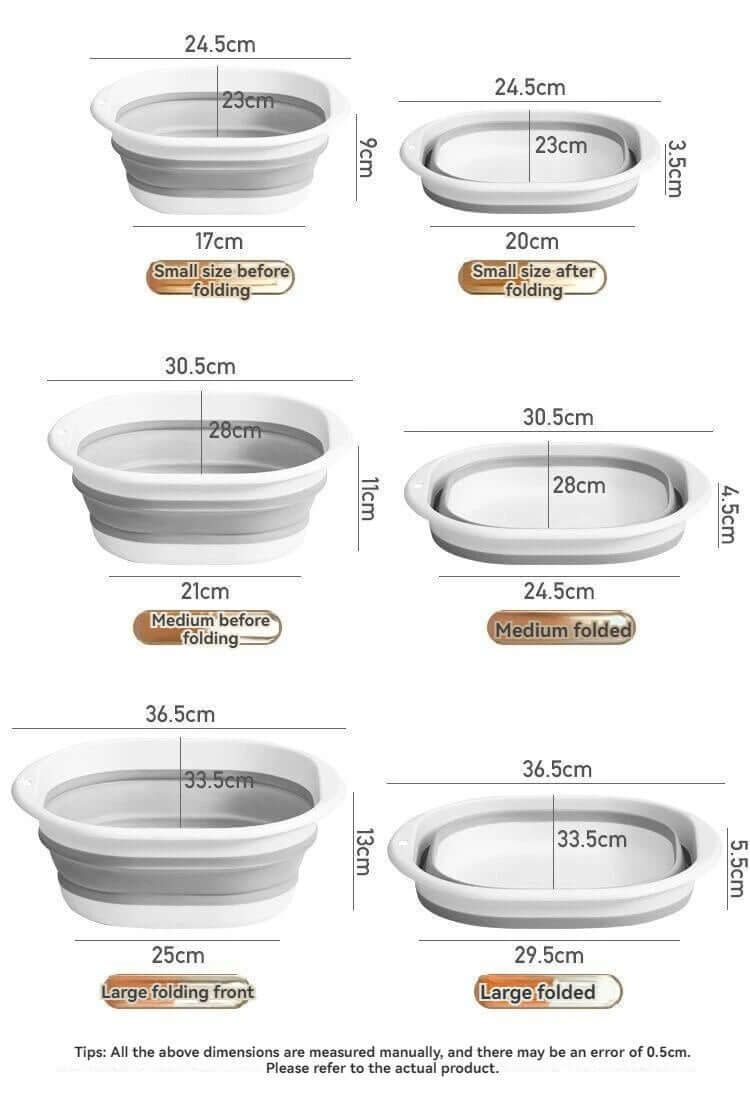 Collapsible Foot Soaking Basin – Portable Space-Saving Foot Spa Tub