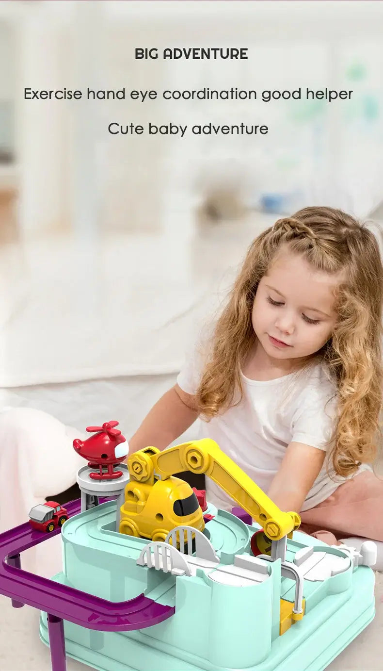 Kids City Rescue Track Adventure – Mechanical STEM Educational Toy - Poppix