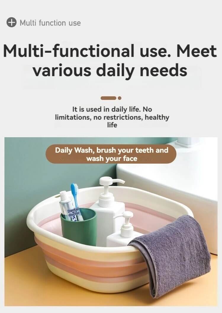 Collapsible Foot Soaking Basin – Portable Space-Saving Foot Spa Tub