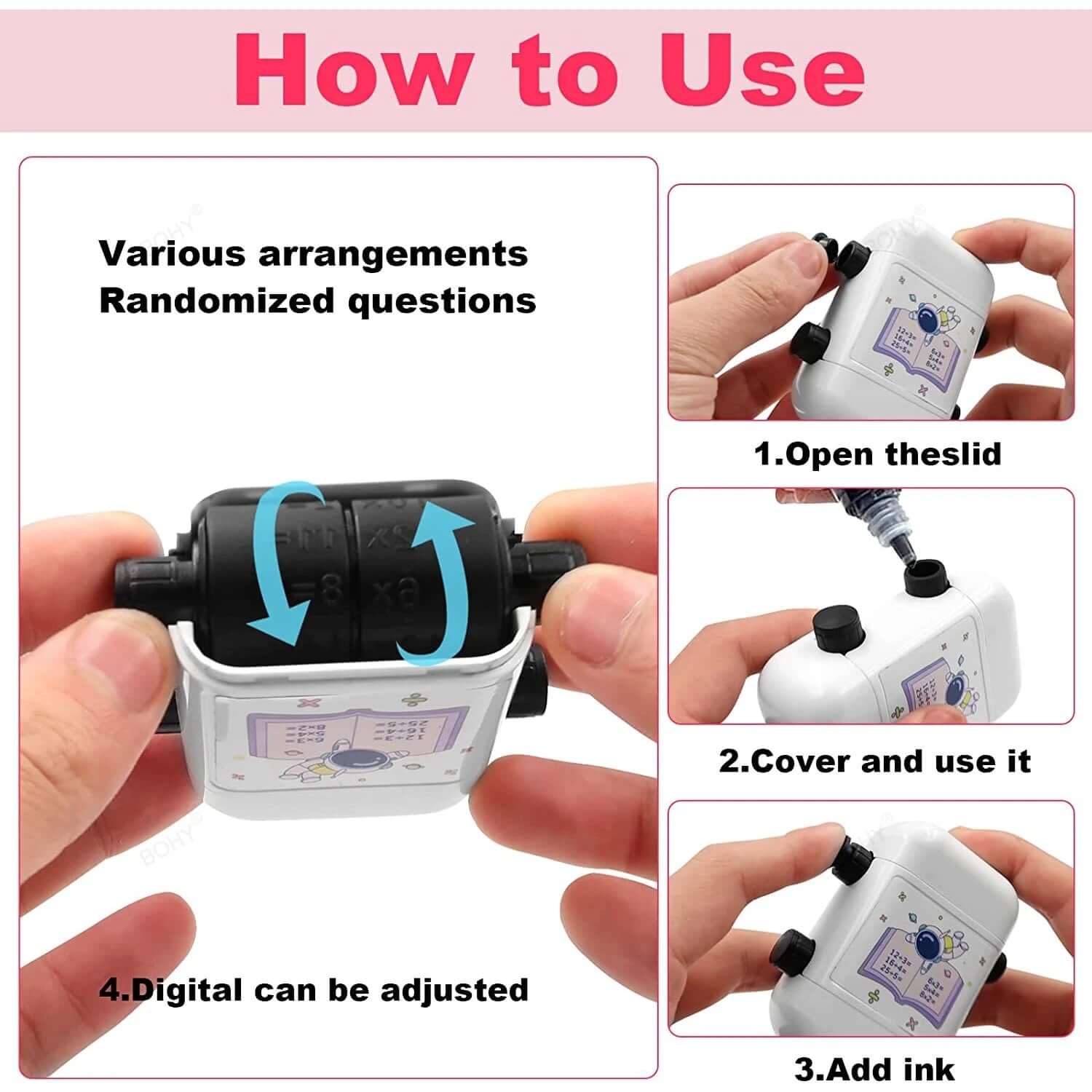 2-in-1 Digital Math Roller Stamp – Rapid Addition & Subtraction Practice