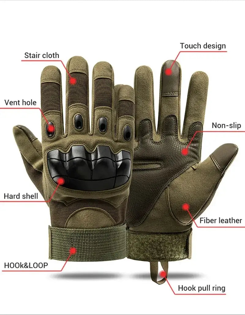 Touchscreen Summer Motorcycle Gloves – Breathable Full-Finger Riding Gear - Poppix