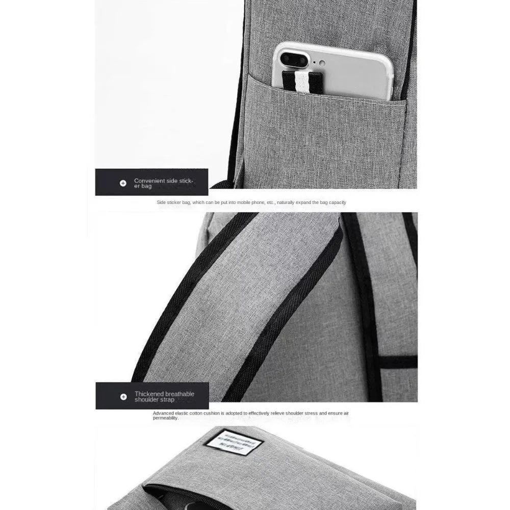 Minimalist Men's Travel Backpack – Large Capacity Water-Resistant School Bag - Poppix