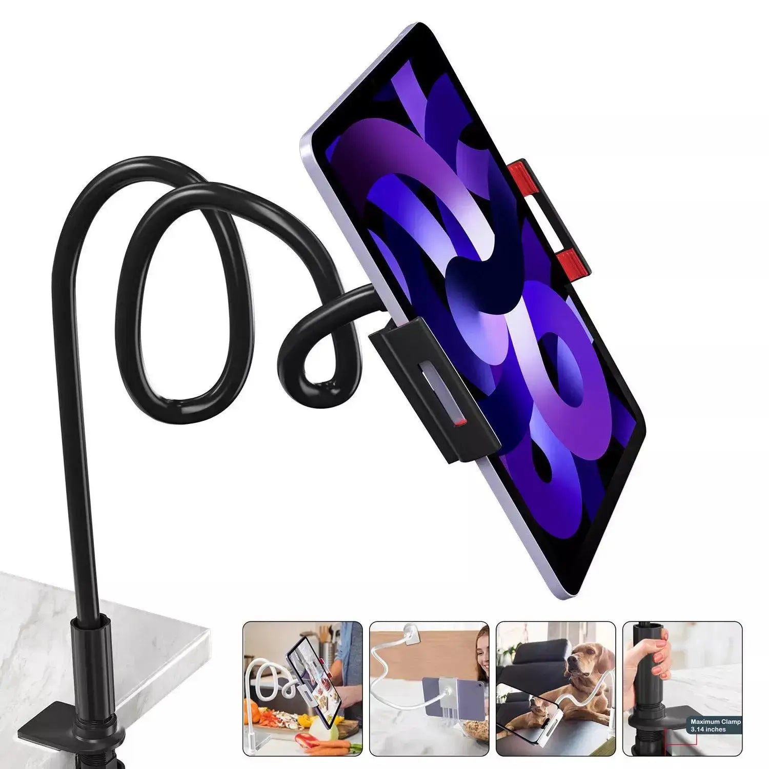 Universal Gooseneck Phone & Tablet Mount – 360° Flexible Lazy Arm Bed Stand