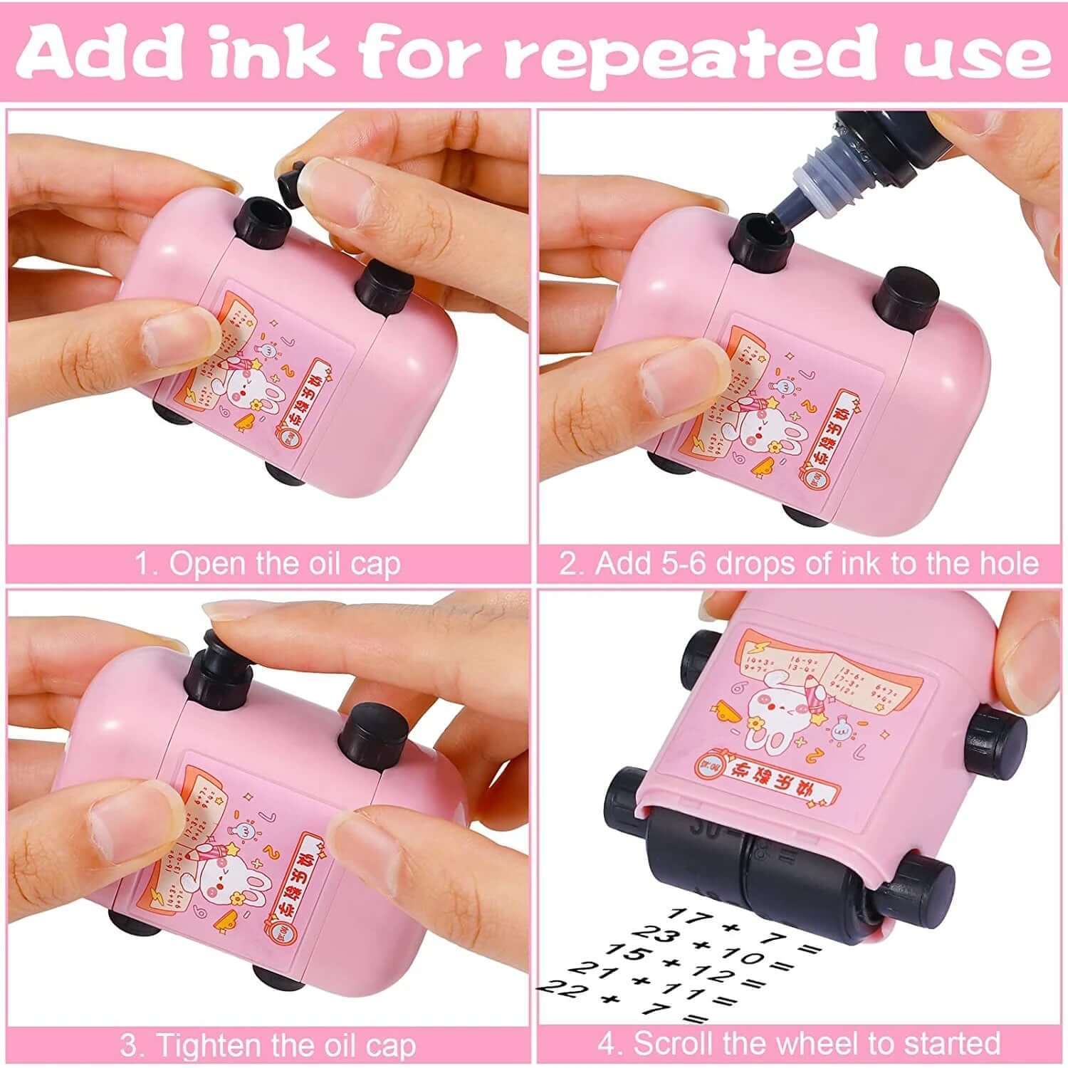 2-in-1 Digital Math Roller Stamp – Rapid Addition & Subtraction Practice