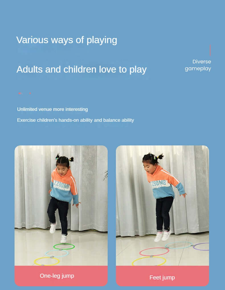 Kids’ Hopscotch Ring Set – 20-Piece Outdoor Active Play & Jump Game