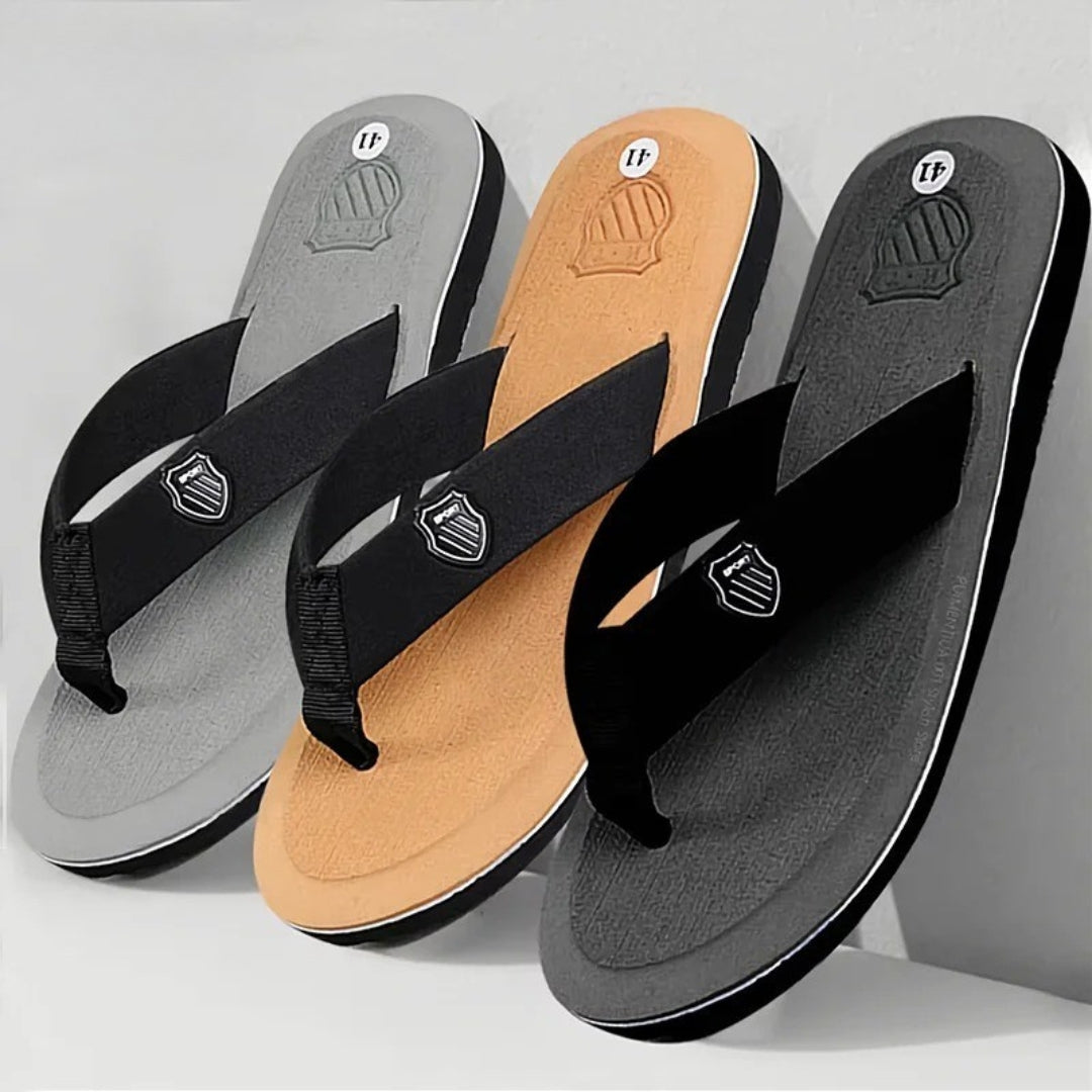 Men's Casual Non-Slip Flip Flops – Versatile Summer Beach Slides - Poppix