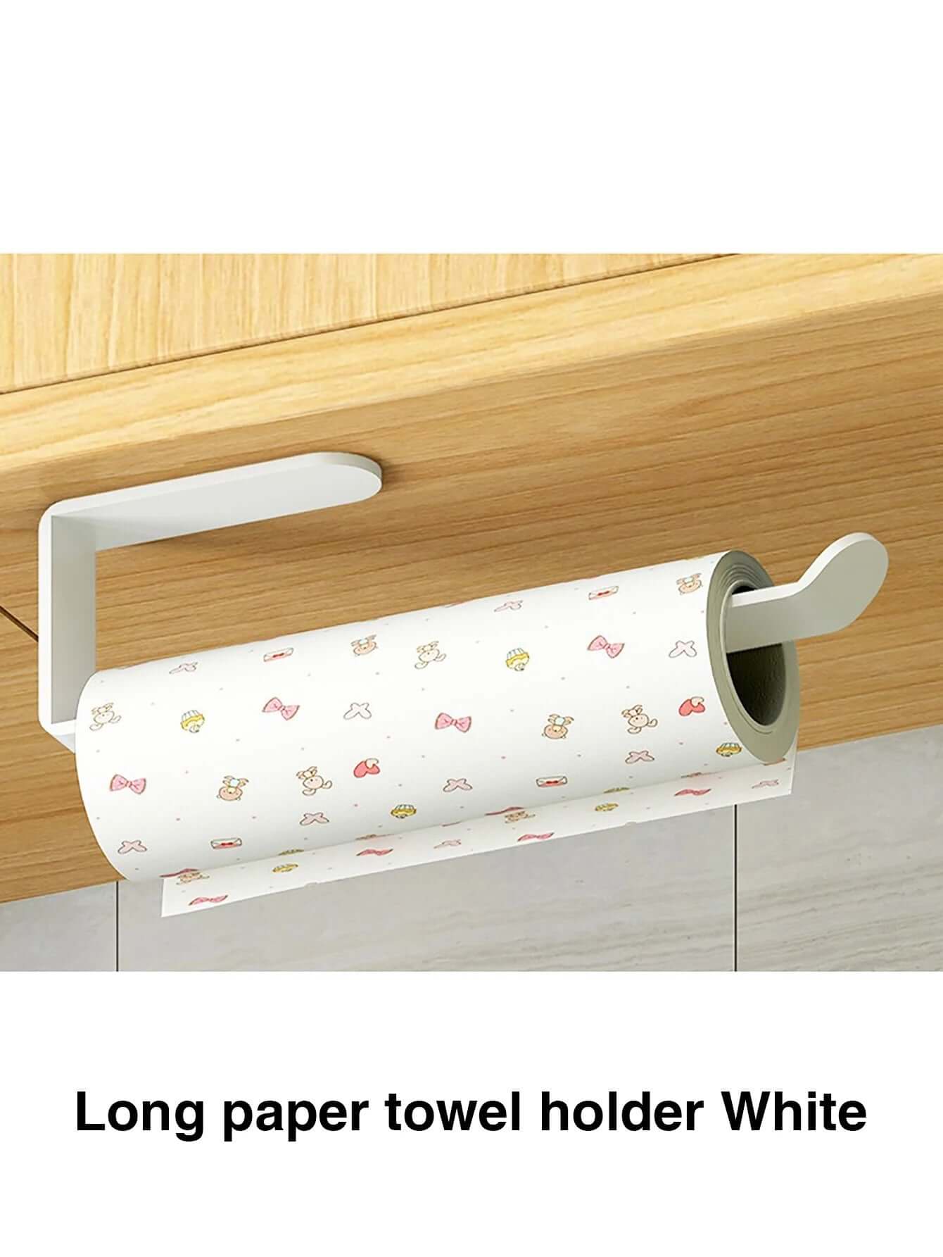 Adhesive Under-Cabinet Paper Towel Holder – No-Drill Kitchen & Bathroom Rack
