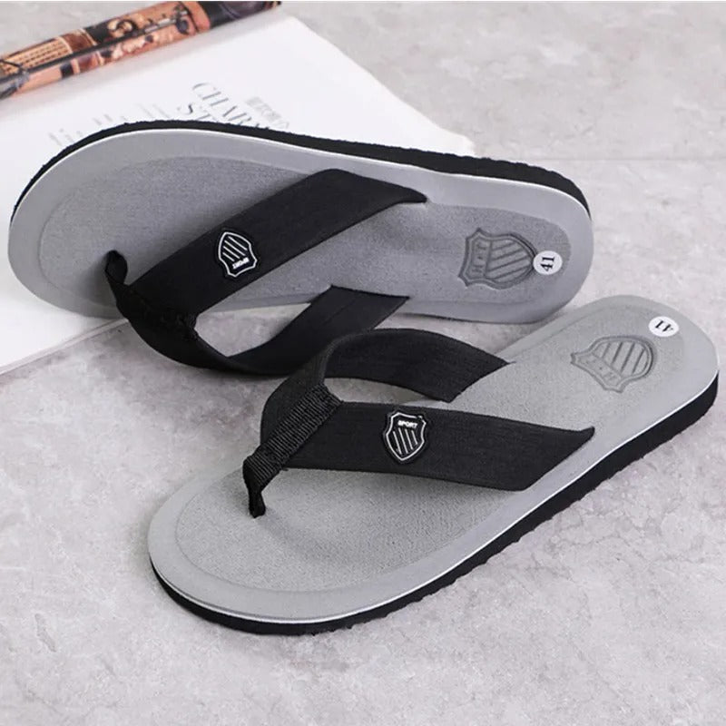 Men's Casual Non-Slip Flip Flops – Versatile Summer Beach Slides - Poppix