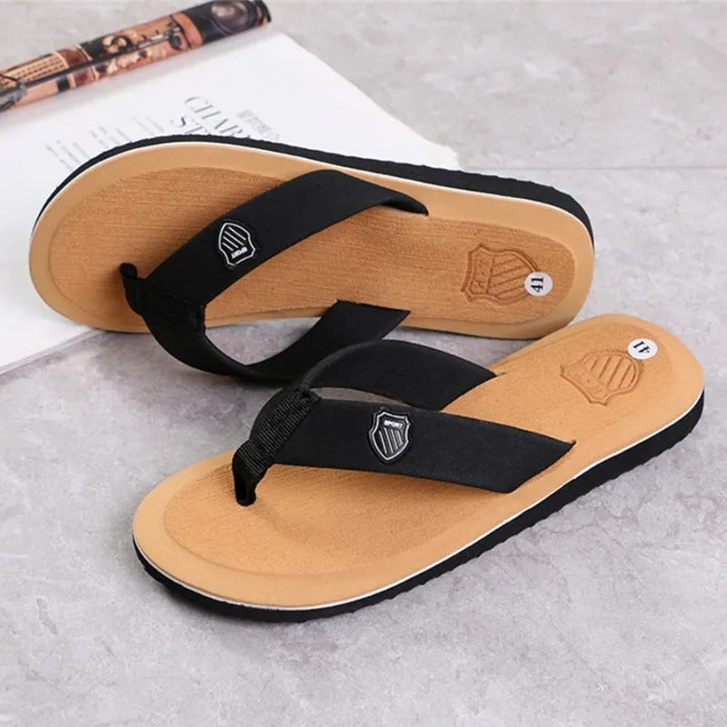 Men's Casual Non-Slip Flip Flops – Versatile Summer Beach Slides - Poppix