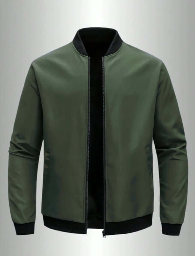 Men's Minimalist Bomber Jacket – Slim Fit Casual Business Coat - Poppix