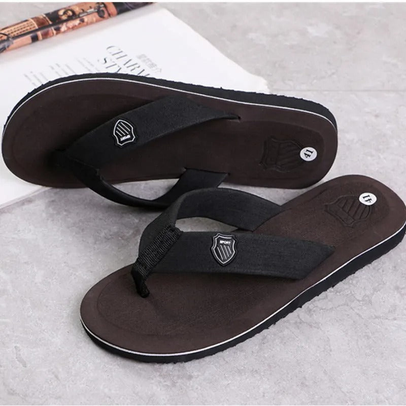 Men's Casual Non-Slip Flip Flops – Versatile Summer Beach Slides - Poppix