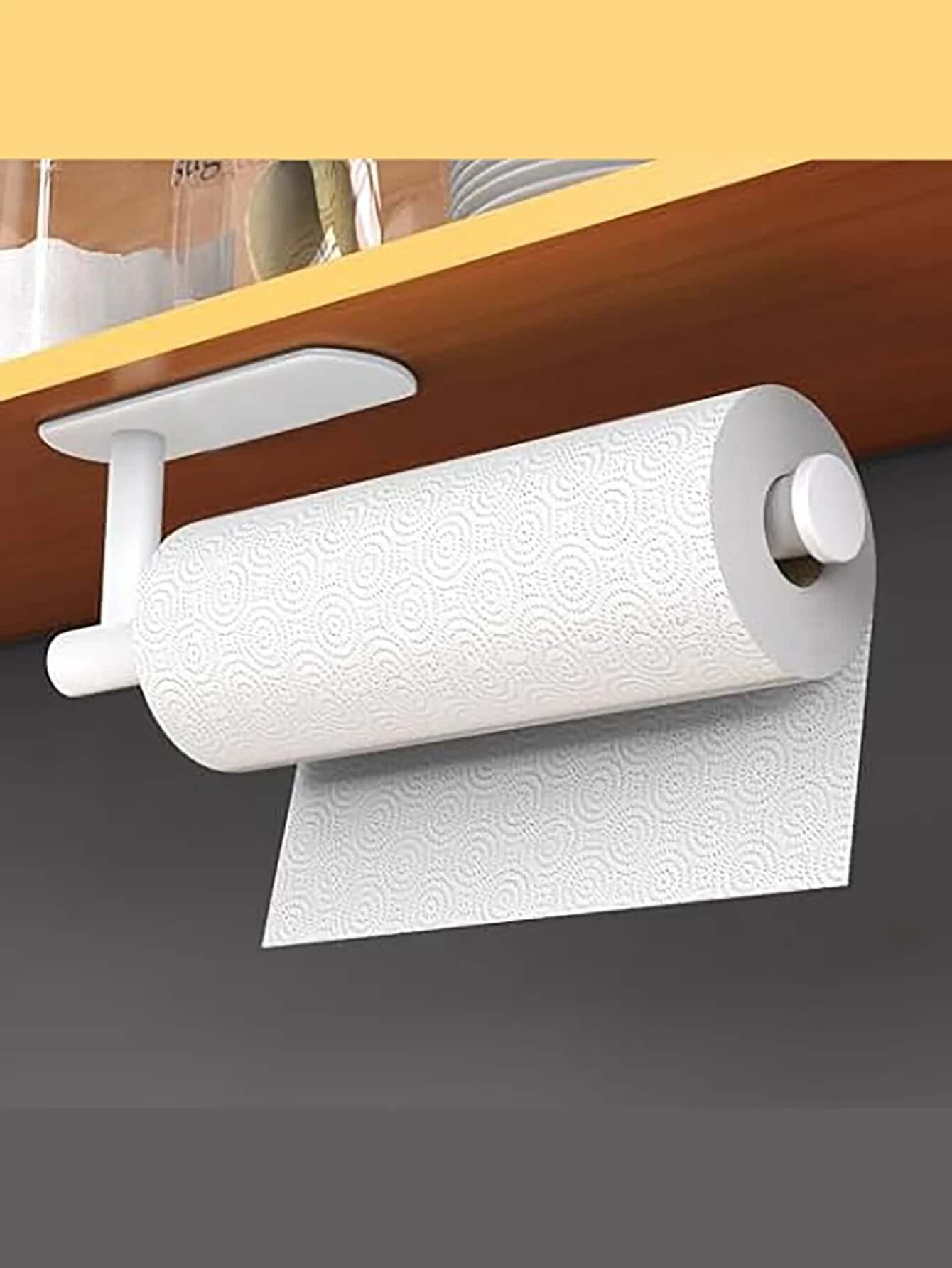 Adhesive Under-Cabinet Paper Towel Holder – No-Drill Kitchen & Bathroom Rack