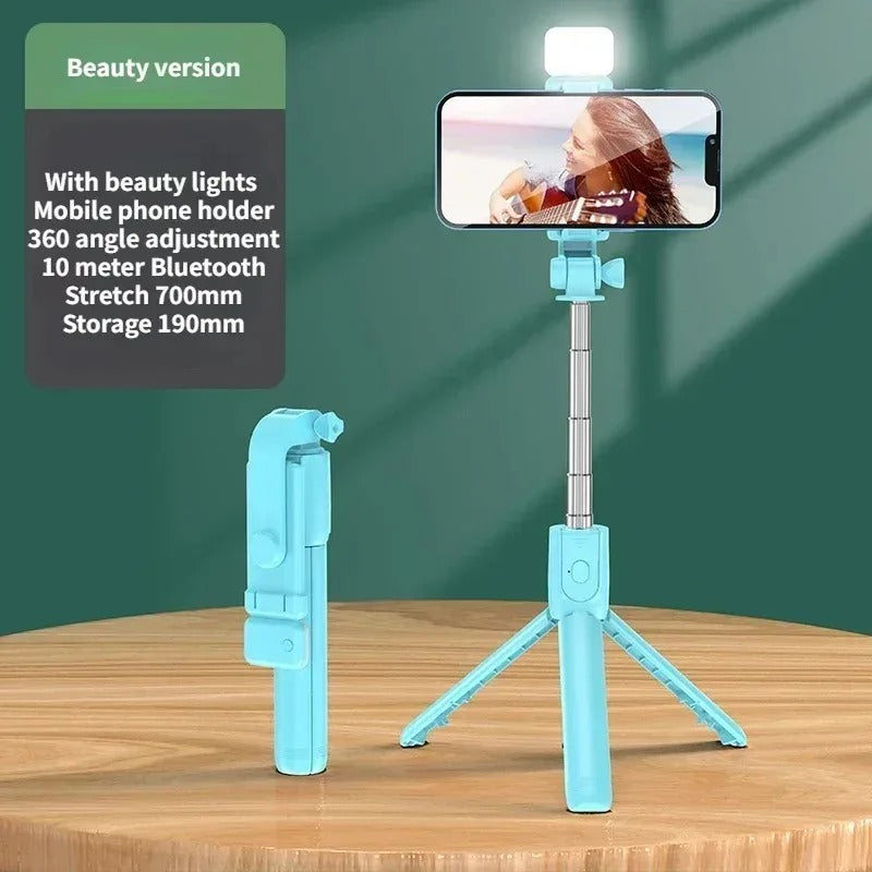 3-in-1 Selfie Stick Tripod with LED Light & Bluetooth Remote - Poppix
