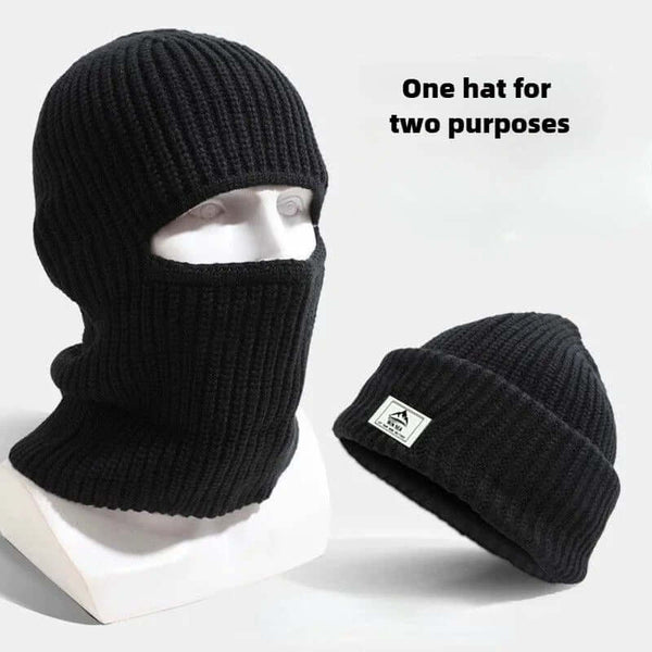 2-in-1 Thermal Balaclava Beanie – Windproof Full Face Winter Mask