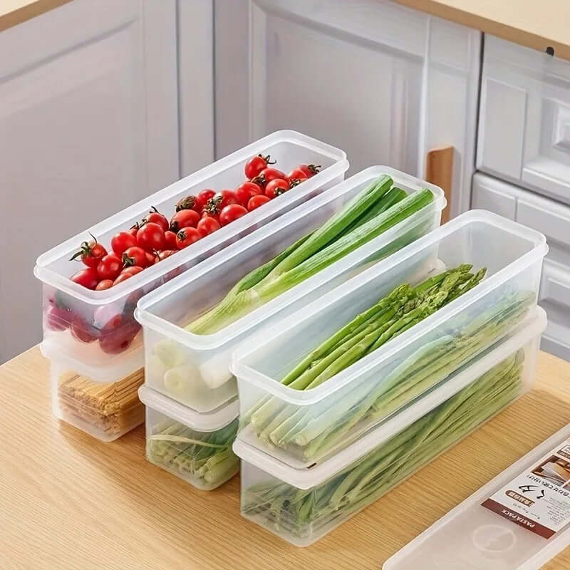 4-Piece Airtight Refrigerator Organizer Set – Slim Food Storage Containers