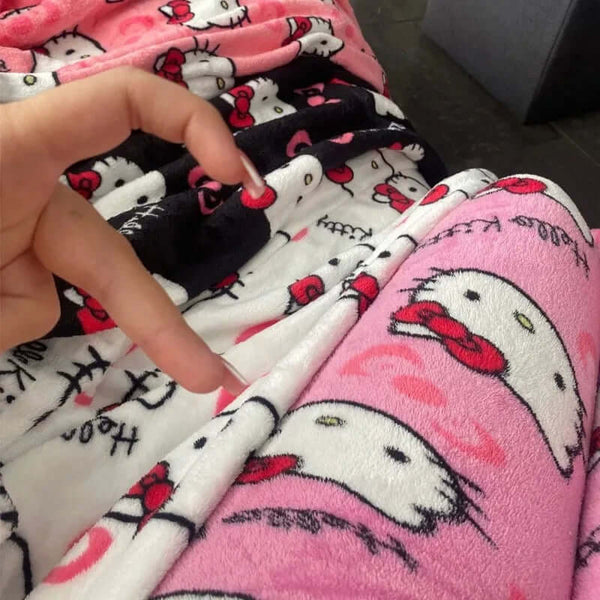 Hello Kitty Plush Pajama Pants – Sanrio Aesthetic Fleece Sleepwear
