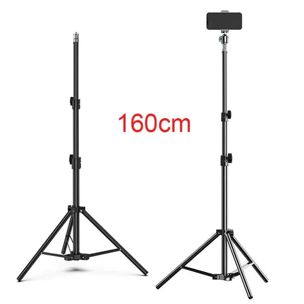 160cm Professional Live Stream Tripod – Adjustable Floor Stand for Phones & Cameras - Poppix