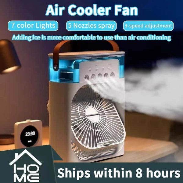 3-in-1 Portable Air Cooler – Desktop Humidifier & Fan with LED Night Light - Poppix