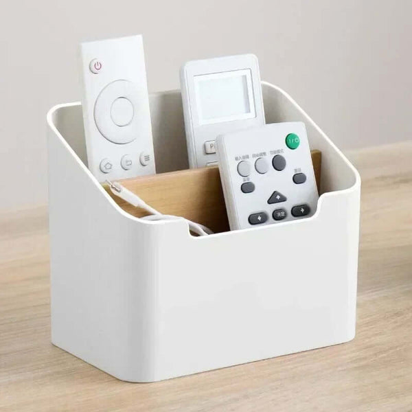 Desktop Remote Control Organizer – Multipurpose 3-Compartment Storage Box