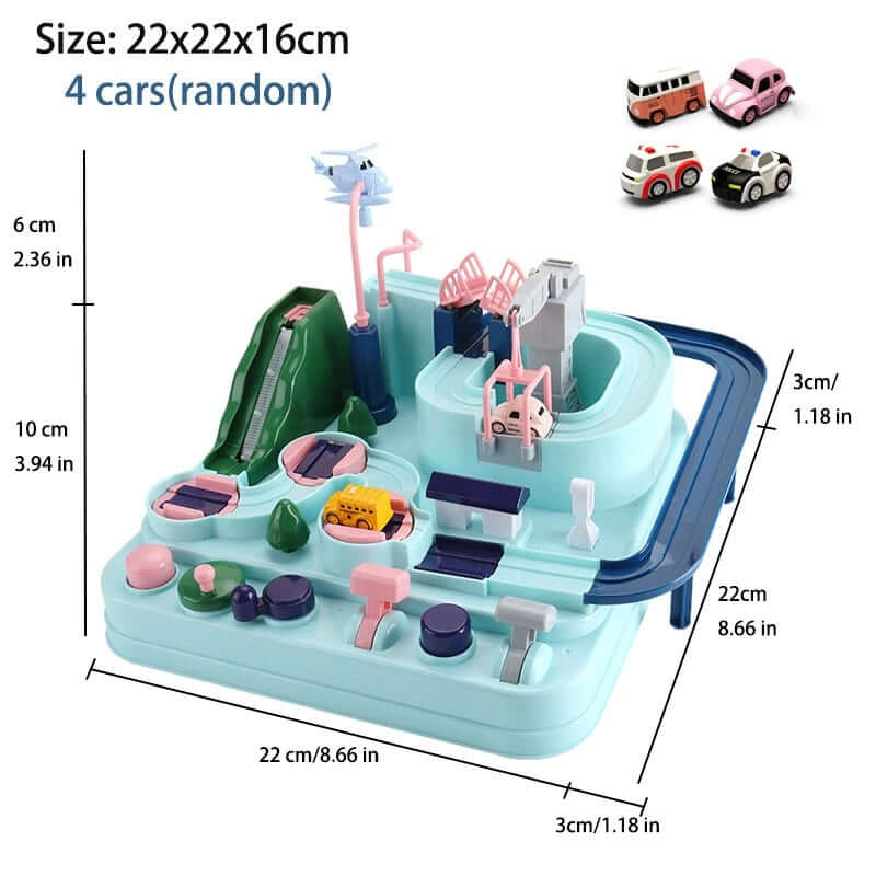 Kids City Rescue Track Adventure – Mechanical STEM Educational Toy - Poppix