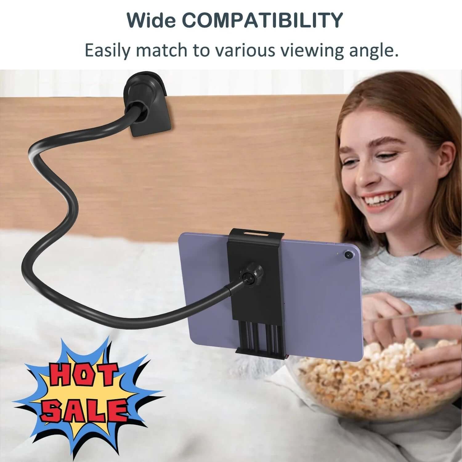 Universal Gooseneck Phone & Tablet Mount – 360° Flexible Lazy Arm Bed Stand
