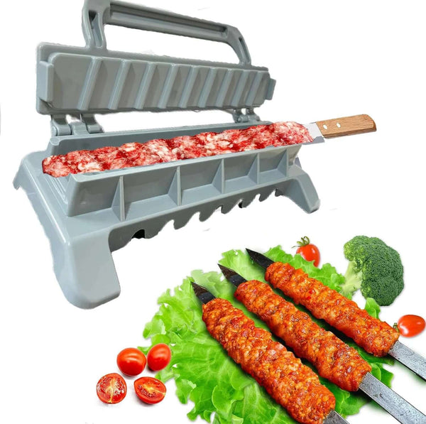 Easy Kebab Press & Meat Skewer Maker – Manual BBQ Prep Tool - Poppix