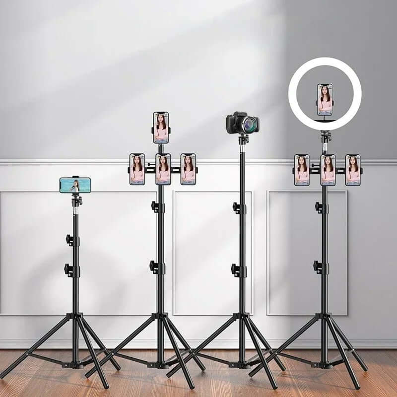 160cm Professional Live Stream Tripod – Adjustable Floor Stand for Phones & Cameras - Poppix
