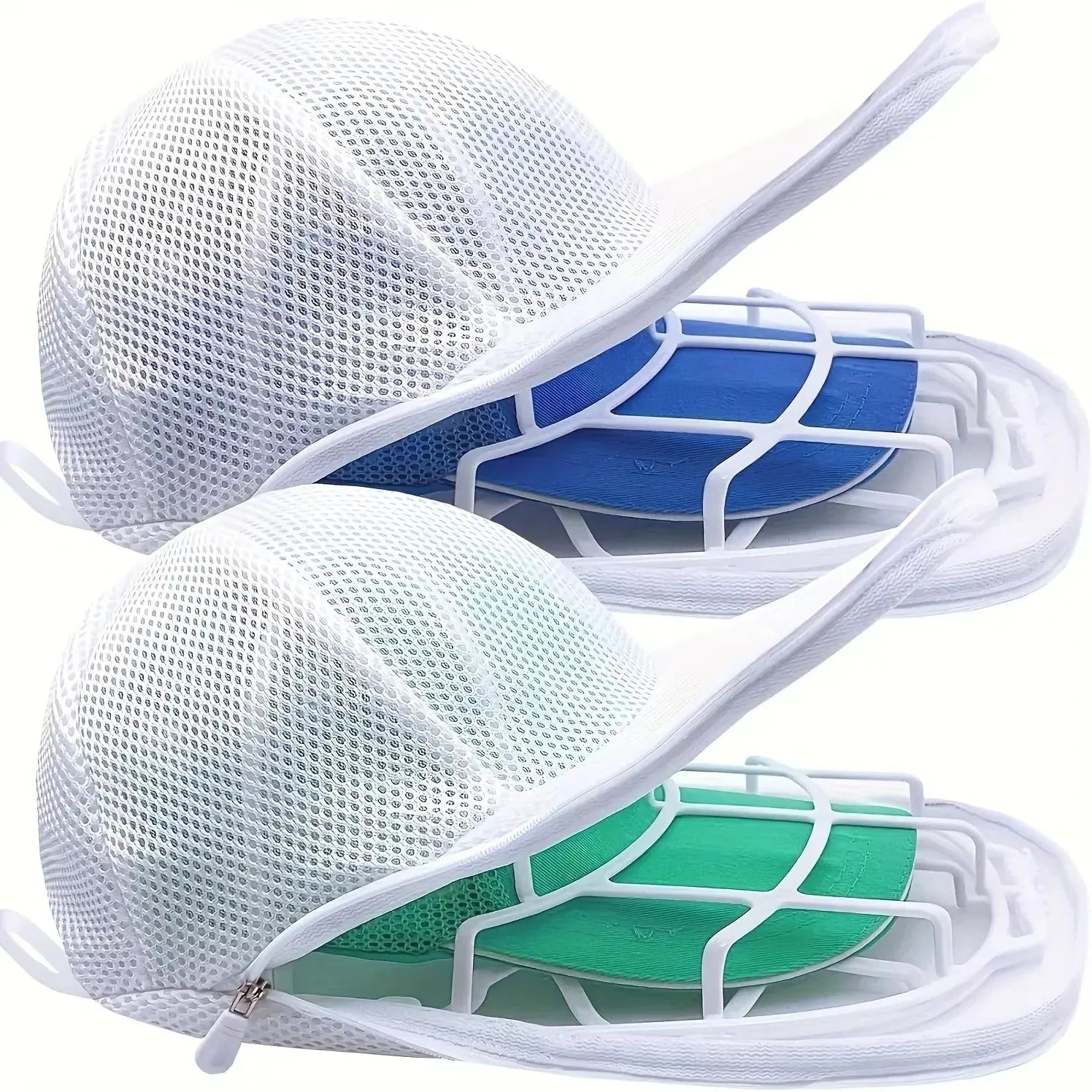 Premium Baseball Cap Washer – Hat Cleaning Cage & Mesh Bag for Washing Machine - Poppix