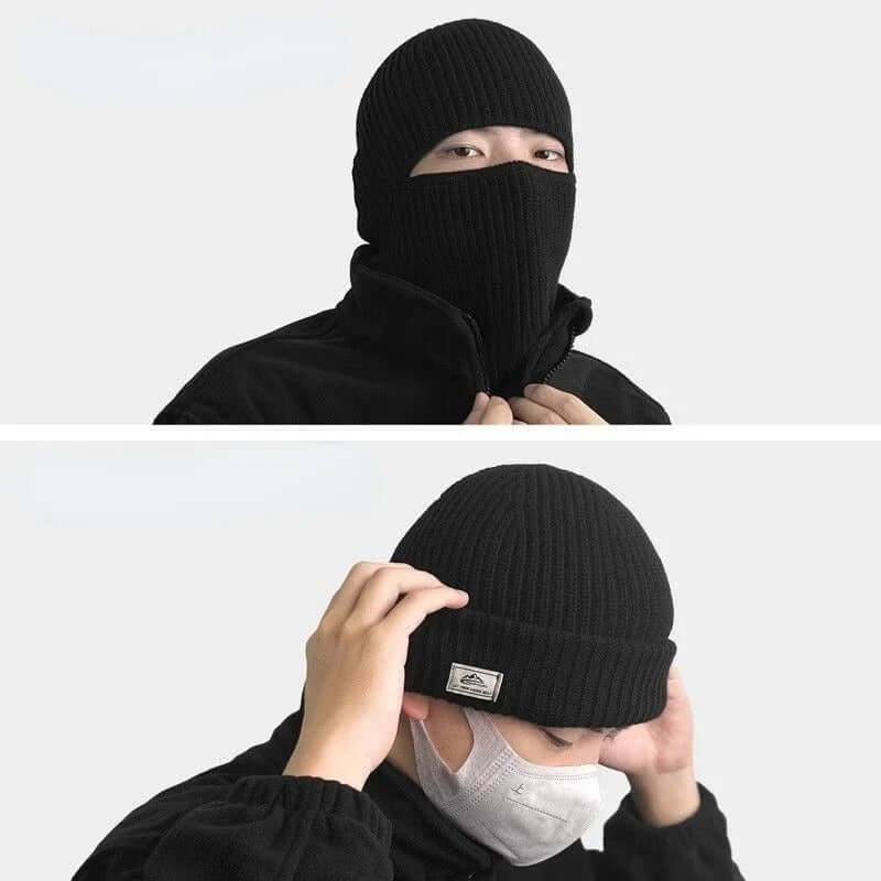 2-in-1 Thermal Balaclava Beanie – Windproof Full Face Winter Mask