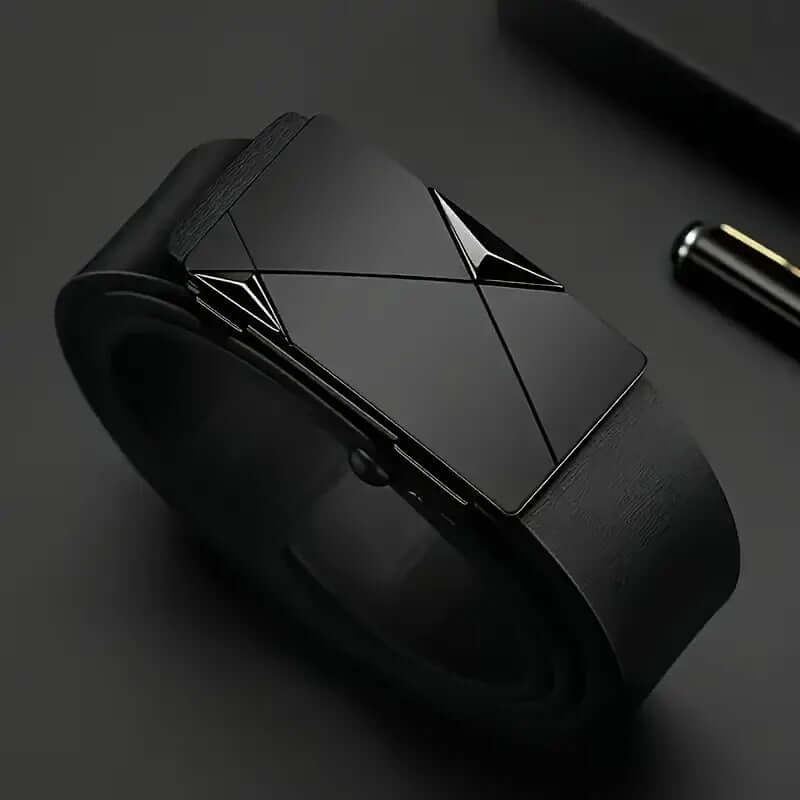 Men’s PU Leather Automatic Buckle Belt – Sleek Business & Casual Design