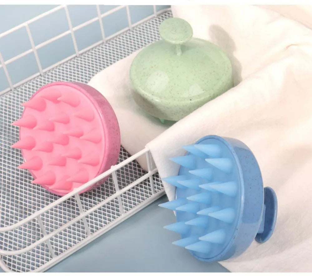 Silicone Scalp Massager & Shampoo Brush – Deep Cleaning Hair Scrubber - Poppix