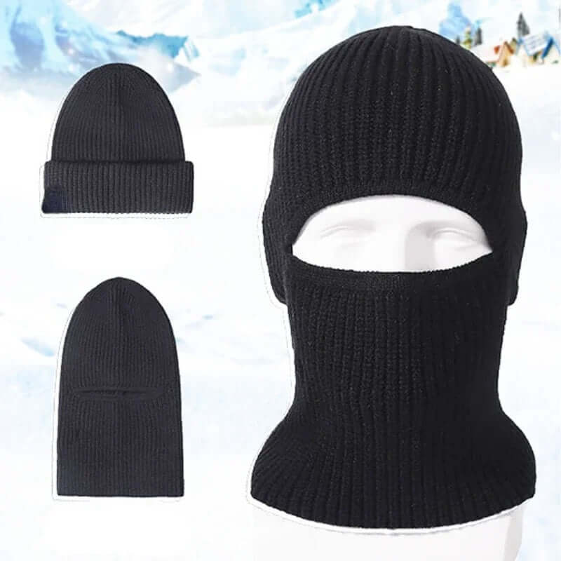 2-in-1 Thermal Balaclava Beanie – Windproof Full Face Winter Mask