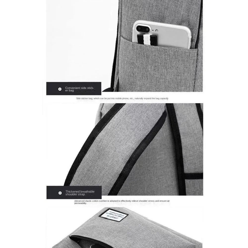 Minimalist Men's Travel Backpack – Large Capacity Water-Resistant School Bag - Poppix