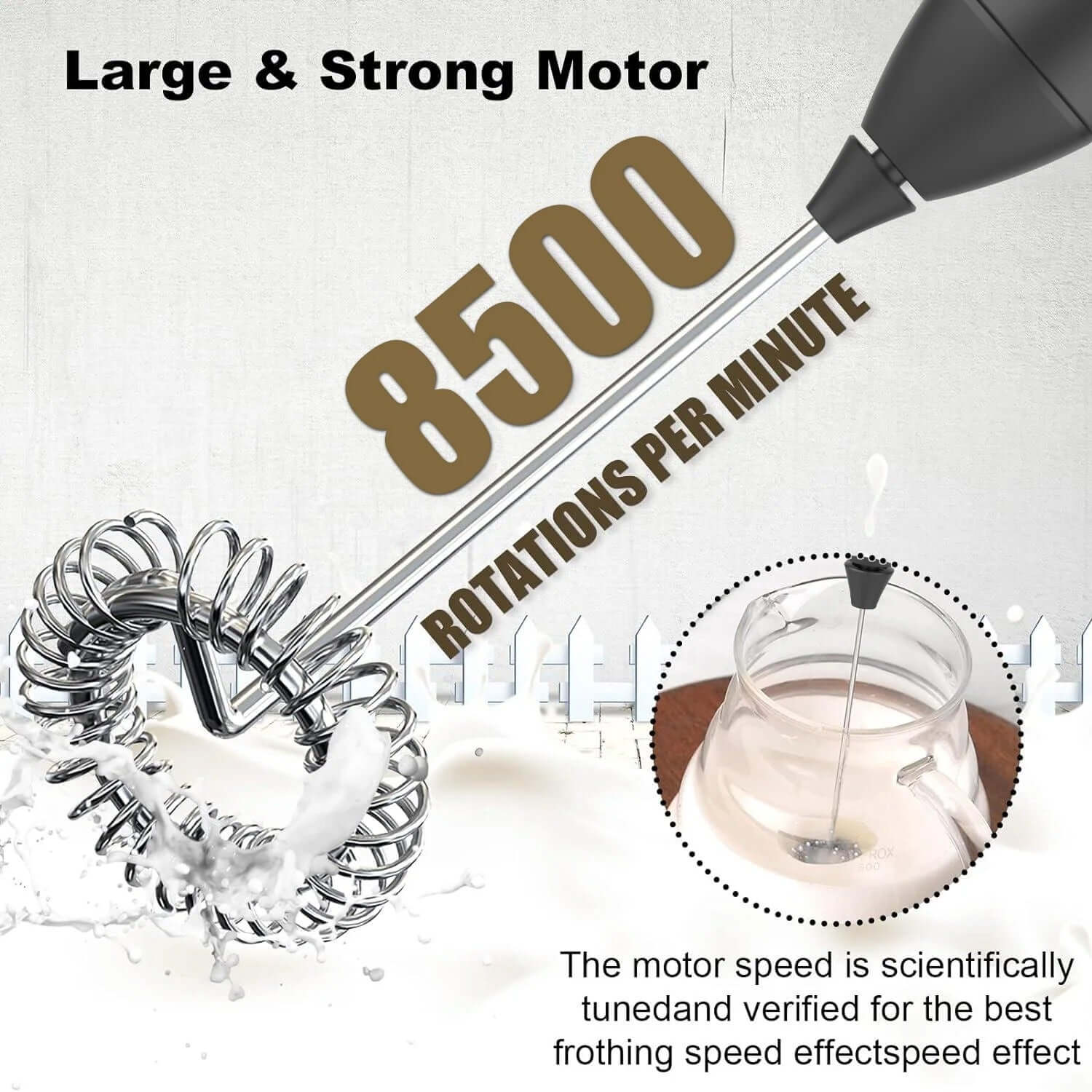 Mini USB Rechargeable Milk Frother – 3-Speed Coffee & Foam Whisk