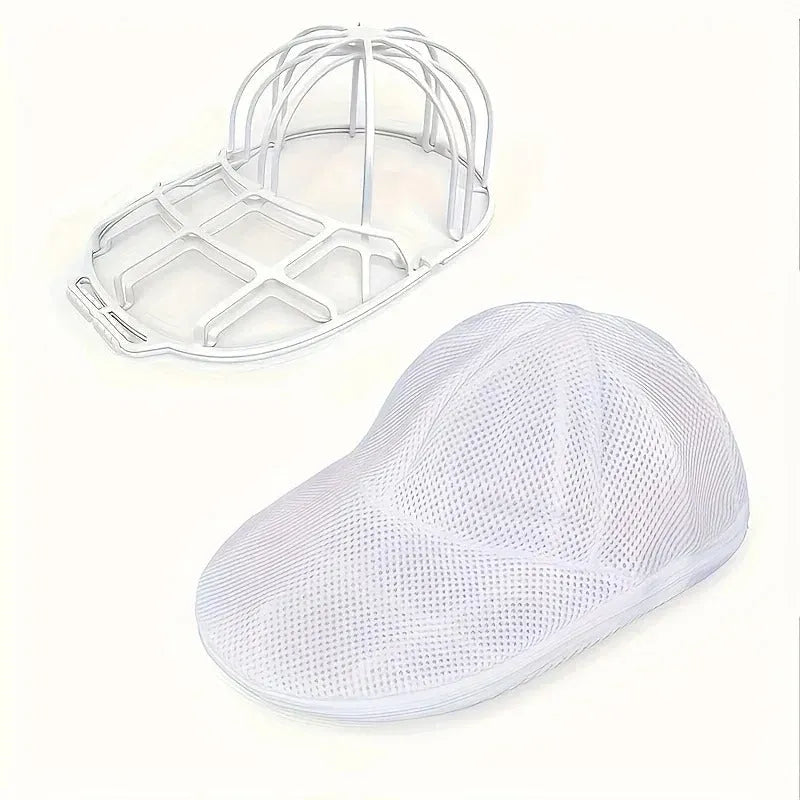 Premium Baseball Cap Washer – Hat Cleaning Cage & Mesh Bag for Washing Machine - Poppix