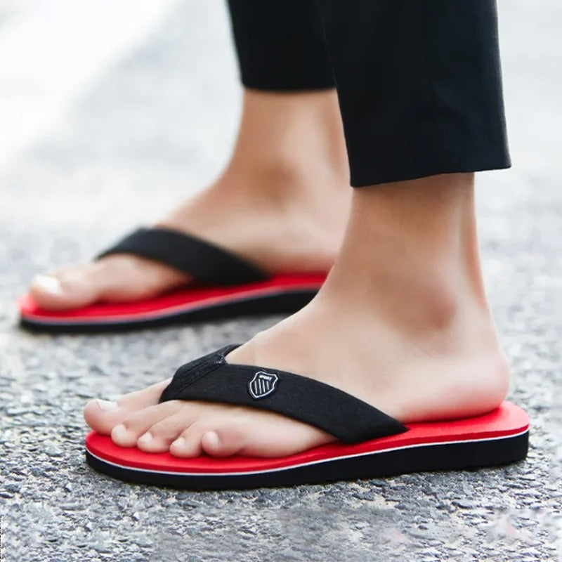 Men's Casual Non-Slip Flip Flops – Versatile Summer Beach Slides - Poppix
