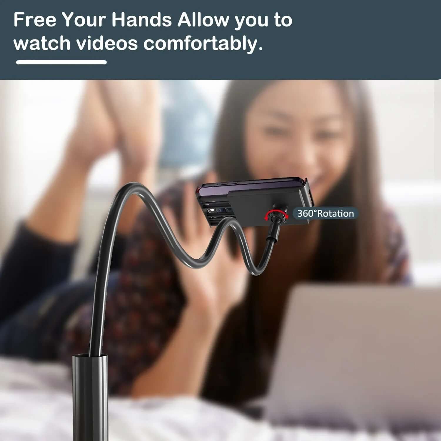 Universal Gooseneck Phone & Tablet Mount – 360° Flexible Lazy Arm Bed Stand