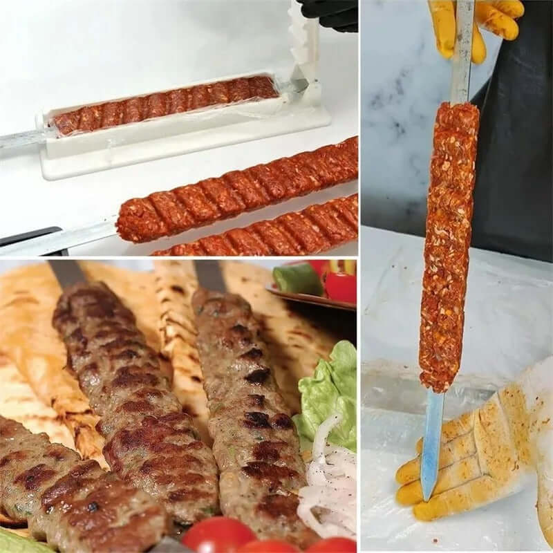 Easy Kebab Press & Meat Skewer Maker – Manual BBQ Prep Tool - Poppix