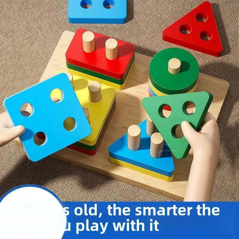 Montessori Wooden Stacking & Sorting Toy – Fine Motor Skills Puzzle