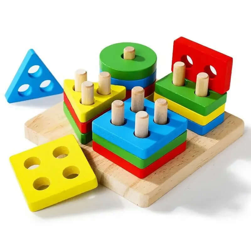 Montessori Wooden Stacking & Sorting Toy – Fine Motor Skills Puzzle