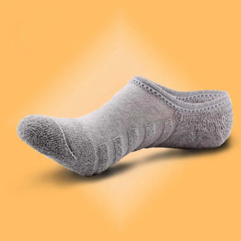 Men’s 5-Pack Cushioned No-Show Socks – Anti-Slip Cotton Boat Socks