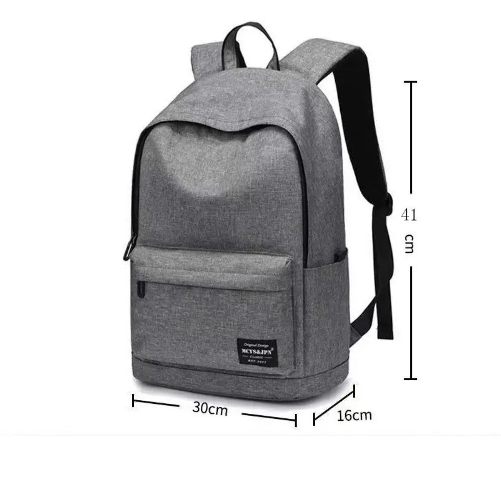 Minimalist Men's Travel Backpack – Large Capacity Water-Resistant School Bag - Poppix