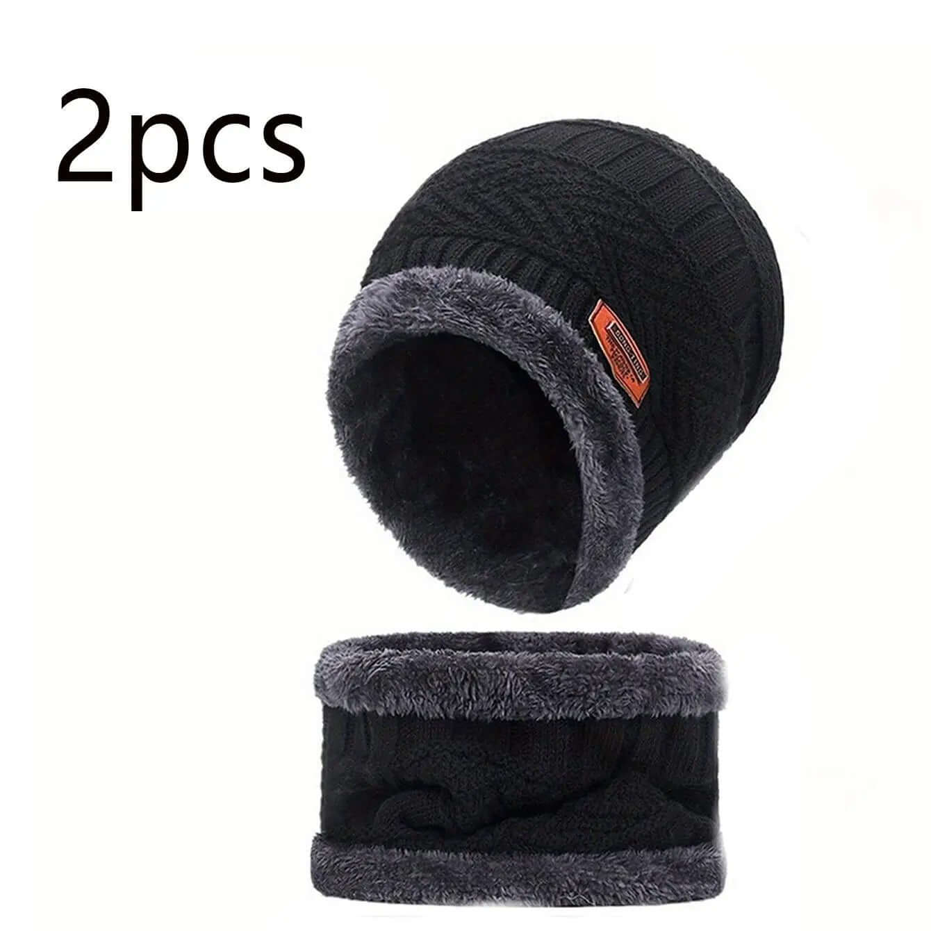 Premium Winter Warmth Set – Velvet-Lined Beanie, Scarf & Touchscreen Gloves